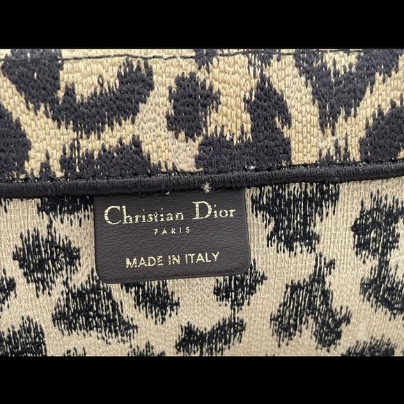Christian Dior Mizza Book Tote Large Bag Canvas Beige Leopard pattern 50-MA-1201 - Picture 8 of 16